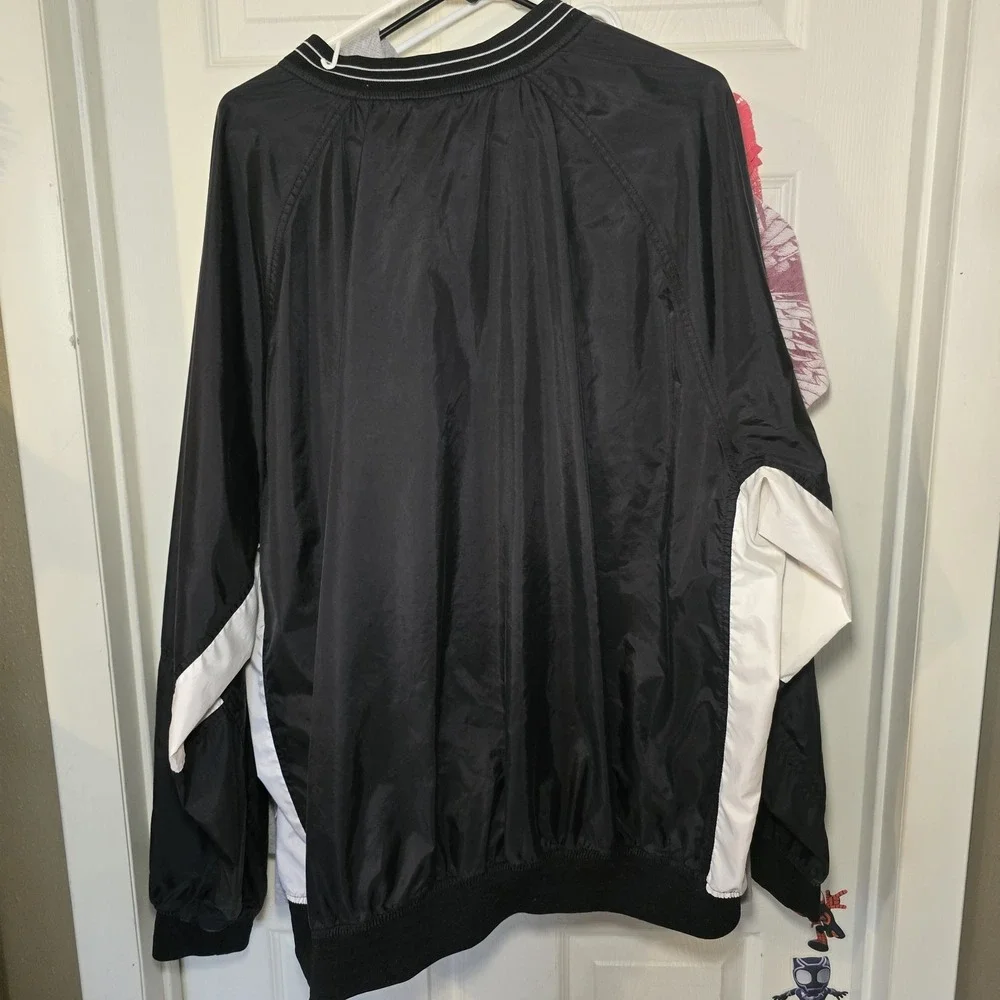 Nike Windbreaker V Neck Pullover Jacket Center Swoosh Vtg 90s Mens XXL Black Y2k